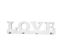 HYTROVE Crochet D'amour en Bois Blanc Simple et Facile à Monter, Design Love pour Décoration Murale Chambre ou Salon, Gain de Place Assuré