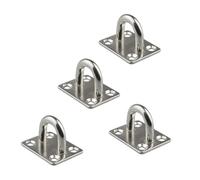 HYTROVE Crochet de Hamac de U Plaques de Fixation Carrées en Acier Inoxydable Argenté Support de Balançoire Professionnel Lot de 4 Pièces pour Fête Estivale à Domicile et Balcon