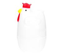 HYTROVE Cuiseur à Œufs Vapeur en Plastique Blanc Forme de Poussin, Gadget Cuisine Sain et Pratique pour Micro-ondes, Design Enfantin et Mignon