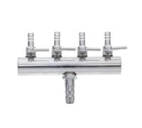 HYTROVE Distributeur à Levier de Débit 4 Voies pour Pompe à Air Aquarium en Acier Inoxydable Argenté 8 à 4mm Contrôle Précis pour Système D'aération Étang