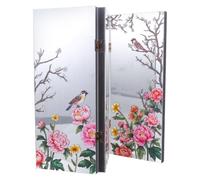HYTROVE Écran Pliant Miniature en Acrylique Style Chinois Finition Miroir, Paravent Décoratif Portable pour Bureau et Studio, Décoration Asiatique Raffinée