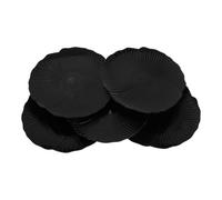 HYTROVE Ensemble de 5 Assiettes Pétale en Plastique Incassable Noir, Design Polyvalent et Élégant, pour Restaurants et Réunions Familiales