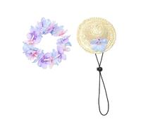 HYTROVE Ensemble De Couronnes pour Animaux De Compagnie 2 Pièces Chapeaux De Paille Décontractés pour Chat Soleil pour Le Plaisir