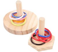 HYTROVE 'entraînement pour Perroquet et Jouets pour Perroquets en Bois et Plastique, 2 Sets pour Développer L'intelligence Coordination des Perruches Couleur Aléatoire