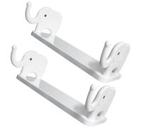 HYTROVE Étagère Murale Flottante Adhésive Lot de 2 Motif Éléphant, Petite Tablette Murale sans Clous pour Bureau et Salle de Bain