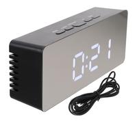 HYTROVE Horloge de Bureau Numérique LED Affichage Calendrier et Température, Design Moderne en Abs Noir, Chiffres Larges, sans Pile, pour Bureau ou Chambre