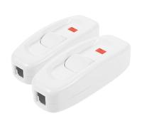 HYTROVE Interrupteur Marche/Arrêt Intégré à Bouton-Poussoir Blanc Lot de 2 pour Lampadaire et Lampe de Chevet Voyant Lumineux 10A 250V Style Ancien