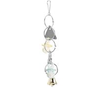 HYTROVE Jouets pour perroquets Miroir Suspendu pour Cage Oiseaux avec Clochette et tétine, Stimulation visuelle et mentale pour Parrot Couleur Aléatoire