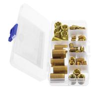 HYTROVE Kit de Réparation de Filetage 50pcs en Acier au Carbone Inserts Filetés à Design Fendu, Tailles Variées M3 à 12 Mm, Outil pour Bricolage et Professionnels