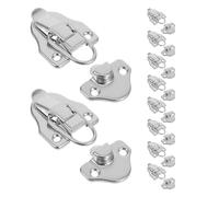 HYTROVE Loquets à Bascule avec Installation Facile en Fer Argenté Lot de 10 Verrou Robuste et Résistant aux Intempéries, pour Boîtes à Outils et Mobilier de Rangement