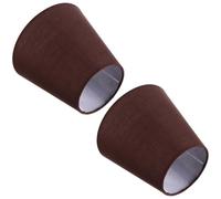 HYTROVE Lot de 2 Abat-jours en Tissu Café Support E14 en Fer, Structure Simple et Design Délicat, pour Lampe sur Pied ou Lampe de Bureau