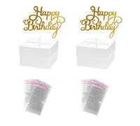 HYTROVE Lot de 2 Boîtes à Monnaie Transparentes pour Gâteau d'Anniversaire, Décoration Tiroir, Grosse Taille, Style Anglais, pour Fêtes d'Anniversaire et Surprises