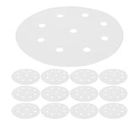 HYTROVE Lot de 3 Feuilles de Papier Cuisson Vapeur Rondes Blanches Perforées Antiadhésives en Silicone pour Panier Vapeur Bambou et Friteuse à Air, Protection et Résistance à L'eau