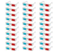 HYTROVE Lunettes 3D Pack de 30 Pièces en Papier Blanc Jetables pour 30 Portable et Léger pour Cinéma Anaglyphes pour Garçon et Filles et Adultes