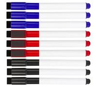 HYTROVE Marqueurs Effaçables à Sec 9 Pièces pour Tableau Blanc Magnétiques Multicolores Pointe Fine Adaptés la Salle de Classe et Bureau