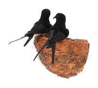 HYTROVE Modèle De Nid D'hirondelle Rustique pour Décoration De Jardin Et Accessoire Photo, Nid D'oiseau Artificiel en Carton Solide, Ornement Animalier Polyvalent pour Extérieur