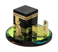 HYTROVE Modèle Miniature Kaaba en Cristal d'Arabie Saoudite, Décoration Artisanale Islamique pour Table et Étagère, Souvenir Culturel pour Événements Religieux