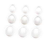 HYTROVE Moule à Tarte en Plastique Blanc 9pcs Coupe-piston de Coquillage, Surface Lisse et Résistant aux Rayures pour DIY et Pâtisserie