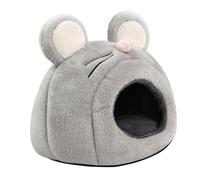 HYTROVE Nid en Coton pour Petit Cochon d'Inde Cintres Bébé Nid Chaud De Hamster Humidificateurs Écureuil Hamster Mini Maison De Poupée Hamster Confortable Mini Agitateur Grey Peluche