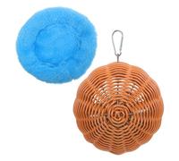 HYTROVE Nid pour Oiseaux en Plastique Tressé Style Œuf avec Entrée Arrondie et Coussin Chaud, pour Cage de Perruches et Amour D’Oiseaux, Empêche de Glisser
