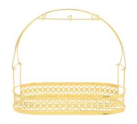 HYTROVE Organiseur de Tasse en Fer Noir 6 Crochets et Panier Filaire, Rangement Élégant Style Européen Cuisine, Facile à Nettoyer