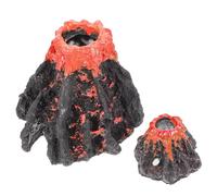 HYTROVE Ornement de Volcan pour Aquarium en Résine, Forme Vivante et Compacte, Décoration Réaliste pour Aquarium Poisson, Lot de 2 Pièces