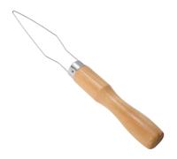HYTROVE Outil D’aide aux Boutons Main, Poignée Bois Fer Beige | Prise Antidérapante Sécurisée, Aide Portable, Surface Lisse Arrondie pour Seniors et Gestes Précis