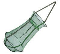 HYTROVE Panier de Pêche en Nylon Pliable Cordon pour Poissons | Conception Repliable Légère, Filet Profond à Mailles Serrées, Vert, pour Pêche en Rivière et Sauvage