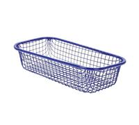 HYTROVE Panier De Rangement En Fer Bleu Foncé, Panier à Couverts Multifonction, Structure Robuste En Fil Métallique, Pour Bureau, La Cuisine Et Salon, Organisateur Polyvalent Pour Petits Objets