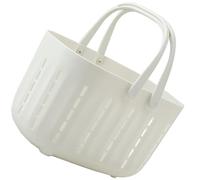 HYTROVE Panier de Rangement en Plastique Blanc Pp Grosse Capacité, Poignées Doubles, pour Organiser Produits de Toilette Salle de Bain ou Salon