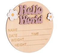 HYTROVE Panneau en Bois pour Bébé Prénom Personnalisé et Signe Astrologique, Surface Lisse sans Bavure, Décor Délicat pour Séance Photo Naissance