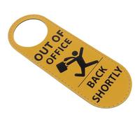 HYTROVE Panneaux de Porte Double Face pour Bureau, Message « Sortie du Bureau », Accroche-Poignée Compatible Toutes Portes, Noir et Jaune en Polyuréthane, pour Signaler Absence Travail