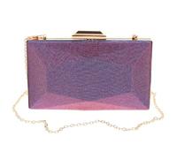 HYTROVE Paquet Géométrique Dégradé Violet en Satin, Format Grand | Chaîne D’épaule Détachable, Polyester, pour Réception Dansante et Banquet, Modèle 1 Pièce
