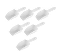HYTROVE Pelles à Glace Blanches Lot de 6 Fond Plat et Bord Biseauté Faciles D'accès aux en Plastique pour Farine, Riz Cuisine Quotidienne