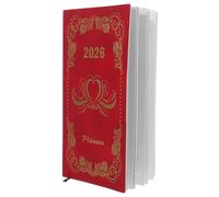 HYTROVE Planificateur Quotidien 2026 Rouge A6 en Pu Structure 365 Jours pour Prise de Notes et Suivi D'habitudes, pour Bureau et École