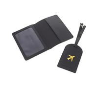 HYTROVE Porte-Passeport Ensemble 2 Pièces pour Voyage Résistant en PU Étiquette à Bagages Pratique et Récupération de Bagages à L'aéroport, Adapté aux Mallettes et Paquet Ordinateur