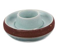 HYTROVE Pot d'Allumettes en Céramique Bleu Surface Peinte, Boîte de Rangement Vintage Multifonction, Accessoire Décoratif pour Maison et Bureau