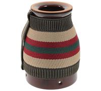 HYTROVE Pot de Moxibustion en Céramique avec Support Portable, Boîte Marron pour Brûleur de Bâtonnets, Utilisation Pendant le Sommeil et Soins Corporels