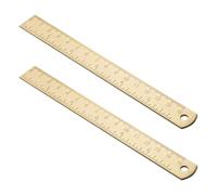 HYTROVE Règle Marque-page Vintage en Laiton Or 15 Cm, Lot de 2 Pièces, Accessoire de Dessin Solide et Réutilisable pour Bureaux et Salles de Classe