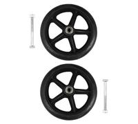 HYTROVE Roues de Remplacement Lot de 2 Pièces pour Fauteuil Roulant Manuel 7 Pouces en Caoutchouc Noir, Solides et Résistantes à L'usure pour Utilisateurs Seniors et Patients