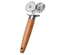 HYTROVE Roulette à Pizza Couleur Aléatoire et Compatible Lave-vaisselle avec en Bois Double Roue en Acier Inoxydable avec en Bois, Coupe-pâte Antirouille pour Usage