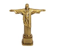 HYTROVE Sculpture Jésus Rétro en Alliage Métal Or, Décoration Intérieure Créative et Unique, Ornement Artisanal pour Maison, Dimensions 5,5x16x20 Cm