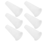 HYTROVE Seau à Fleurs en Plastique Blanc, Lot de 6, Base Étroit Large Ouverture, Conçu pour Hommages et Compositions de Tombe en Extérieur