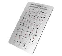 HYTROVE Tableau de L'alphabet Braille Outil D'apprentissage Tactile en Acier Inoxydable avec Points Surélevés, Chiffres et Ponctuation pour Adultes Débutants à Usage Éducatif
