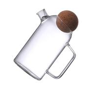 HYTROVE Théière Verre Double Paroi 800 Ml Bouchon Liège, pour Bureau et Maison, Convient pour Infuser Thé, Café, Jus, Lait, Usage Quotidien, Présent pour Proches