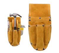 HYTROVE Trousse à Outils Multifonction en Cuir Vachette Suédé, Résistante à l'usure, Grand Espace pour Cisailles de Jardin et Clés, pour Réparation et Construction
