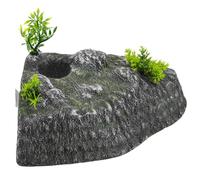 HYTROVE Turtle Basking Platform Rock-Style Floating Island with Climbing Ramp and Shelter for Turtle Habitat and Pet Aquariums