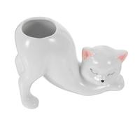 HYTROVE Vase Céramique Moderne Forme Chat Décoratif Minimaliste pour Fleurs Séchées Pot De Fleur Design Original pour Table à Manger Et Décoration Intérieure