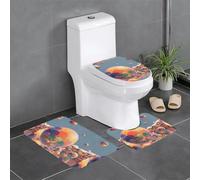 HYTTER A Colorful Bubble World Lot de 3 tapis de sol antidérapants en forme de U pour toilettes, fermement fixé, absorbant et durable, épais et confortable