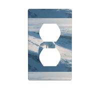 HYTTER Arctic Fox on The Snowy Plains Impression Double panneau mural pour prise électrique Décoration durable 11,4 x 7 cm